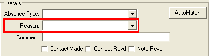 Create Absence Event (Details area)