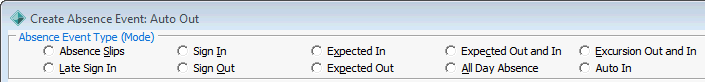 Create Absence Event - Absence Event Type (Mode)