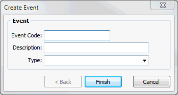 Create Event window