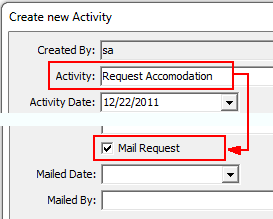 Create New Activity window (cut down)