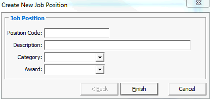 Create New Job Position window