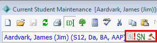 Current Student Maintenance (Cut down, custom icons highlighted)