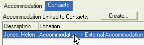 Current Student Maintenance - Accommodation tab - Contacts sub-tab (cut down)