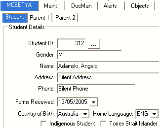 Current Student Maintenance - MCEETYA tab (v59 what's new)