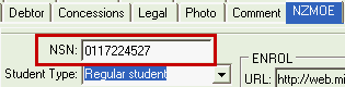 Current Student Maintenance - NZMOE tab (NSN field)
