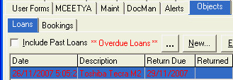 Current Student Maintenance - Objects tab (cut down)