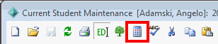 Current Student Maintenance toolbar (calclator highlighted)