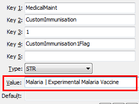 CustomImmunisation configuration setting
