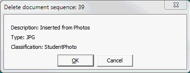Delete document dialog
