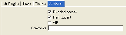 Development Maintenance - Current Events tab - Details sub-tab - Attributes sub-tab
