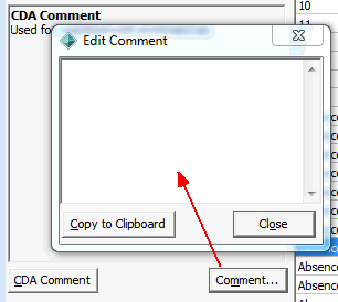 Edit Comment window