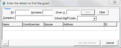 Enter the details to find the guest window
