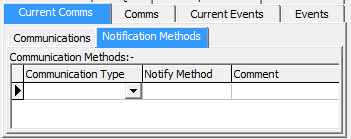 Future Student Maintenance - Current Comms tab (notification methods sub-tab)