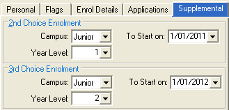 Future Student Maintenance - Supplemental tab (2nd and 3rd Choice Enrolment areas)