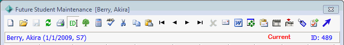 Future Student Maintenance - toolbar (transferred to current students)