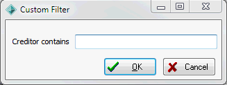 Grid filtering (typing the filter target)
