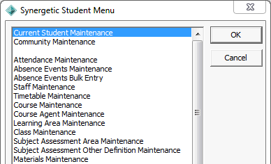 Group Security Maintenance - Users View (Cleared Drop Down Main Selection Menu flag)