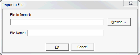 Import a file window
