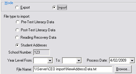 Import/Export Student Data - CEO tab (cut down)