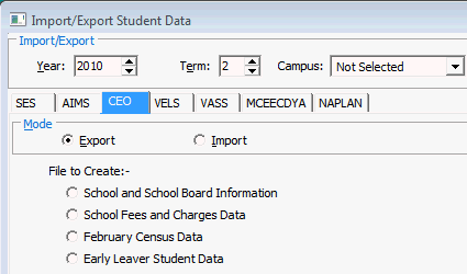 Import Export Student Data - CEO tab (cut down)