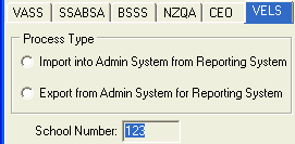 Import/Export Student Data - VELS tab (cut down)