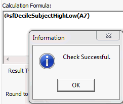 Information - check successful (decile example)
