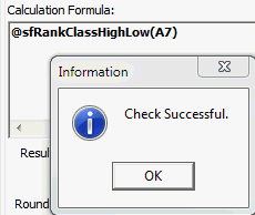 Information - check successful (ranked example)