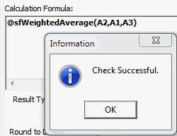 Information - check successful