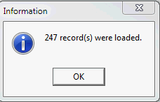 information - n record(s) were loaded