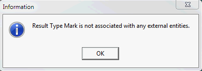 Information - Result Type Mark is not associated with any external entities