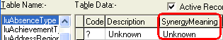 Lookup Table Maintenance - luAbsenceType