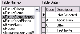 Lookup Table Maintenance - luFutureStatusMerge