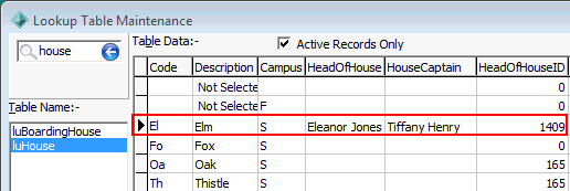 Lookup Table Maintenance - luHouse