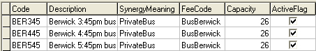 Lookup Table Maintenance - luTransport (berwick bus codes)