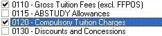 Maintain GL Codes (select GL codes)