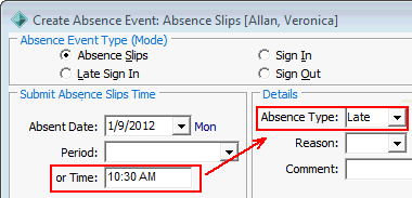 Modify Absence Event (ConvertUnexplainedSignInToLateBeforeThis, cutdown)