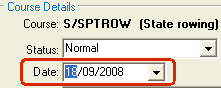 Modify Student Course Status window (cut down)