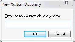 New Custom Dictionary