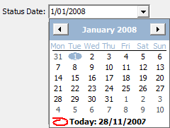 Object Booking window (Status Date field)