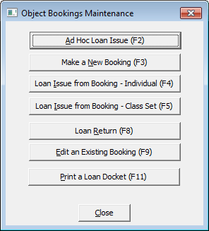 Object bookings maintenance window