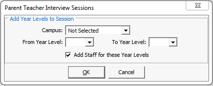 Adding new year levels to a parent teacher interview session