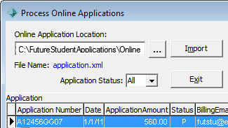 Process Online Applications window (cutdown, whats new)