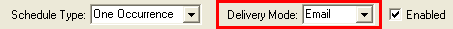 Report Scheduling (cut down, highlight Delivery Mode)