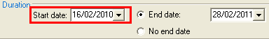 Report Scheduling - Duration (cut down, start date highlight)
