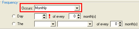 Report Scheduling - Frequency (cut down, highlight monthly)