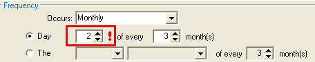 Report Scheduling - Frequency (cut down, monthly, highlight date)