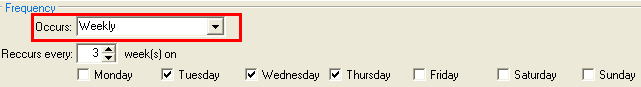Report Scheduling - Frequency (cut down, weekly highlight)