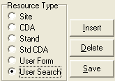 Report Selector (cut down, resource type)
