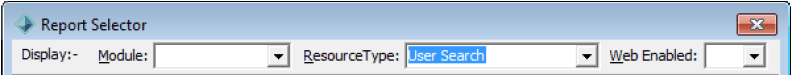 Report Selector (User Search Selected, cutdown)