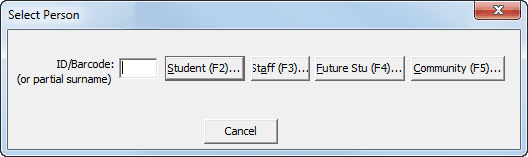 Select Person window